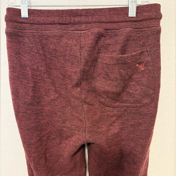 American Eagle Wool Blend Jogger Sweat‎ Pants Small Burgundy Pockets - Picture 2 of 6
